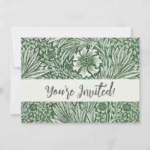 Invitation william morris marigold vert floral fleur
