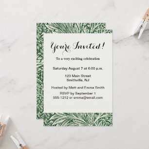 Invitation william morris marigold vert floral fleur