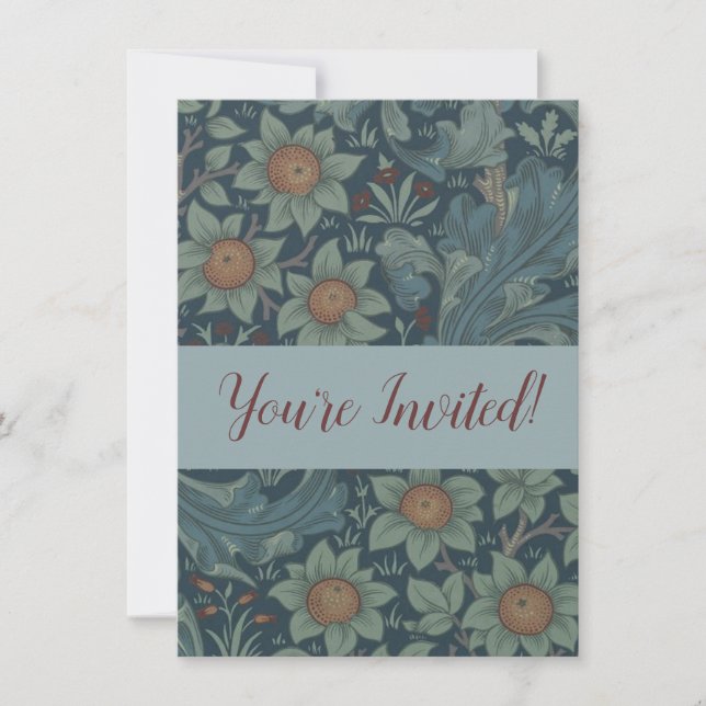 Invitation William Morris Orchard Art Motif (Devant)