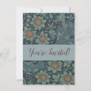 Invitation William Morris Orchard Art Motif
