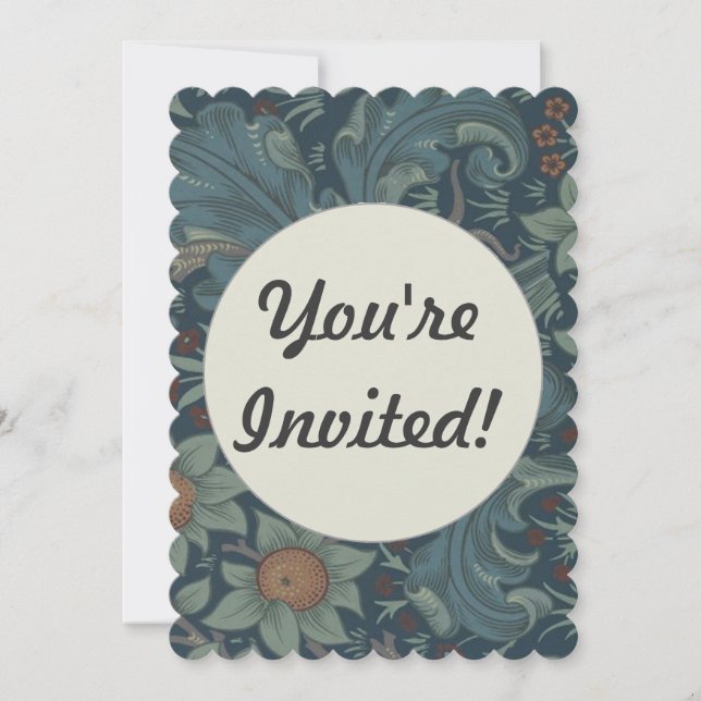 Invitation William Morris Orchard Art Motif (Devant)