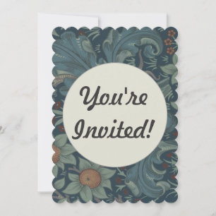 Invitation William Morris Orchard Art Motif