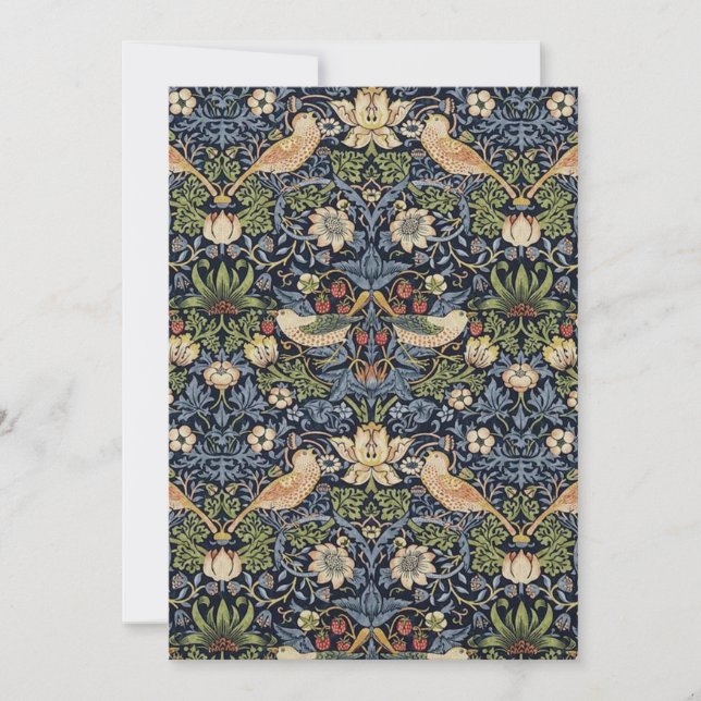 Invitation William Morris Strawberry Thief (Devant)