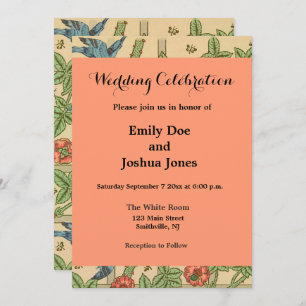 Invitation William Morris Trellis Design classique de papier 