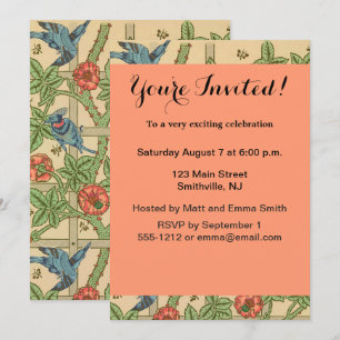 Invitation William Morris Trellis Design classique de papier