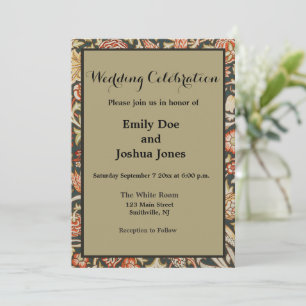 Invitation William Morris Trent Garden Flower Classique Botan