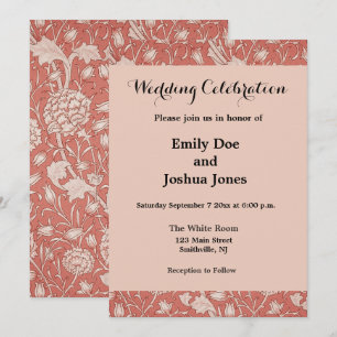 Invitation William Morris Wild Tulip Classique Conception Vic