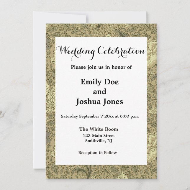 Invitation William Morris Windrush Motif de fond d'écran (Devant)