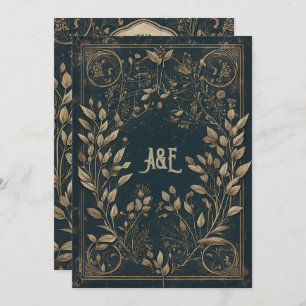 Invitation Willow enchanté bleu et or