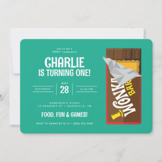 Invitation Willy Wonka & Chocolate Factory Anniversaire