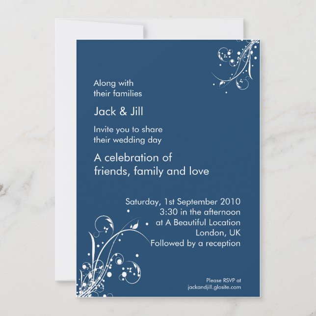 Invitation Windwhisp (bleu orageux) 5x7 (Devant)