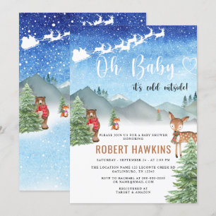Invitation Winter Baby Son froid dehors Baby shower garçon