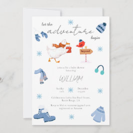 Invitation Winter Blue Adventure commence Baby shower