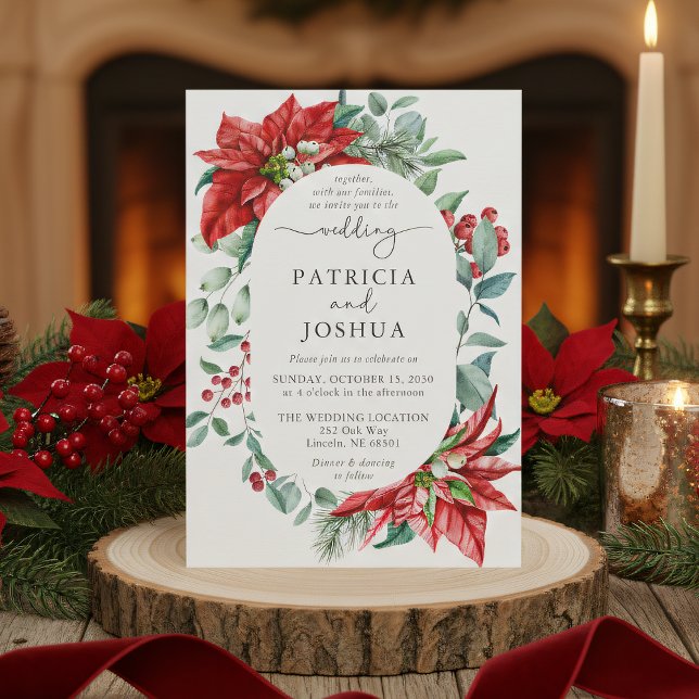 Invitation Winter Botanical Christmas Wedding (Créateur téléchargé)