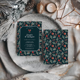 Invitation Winter Botanicals Coquette Bow | Christmas Party