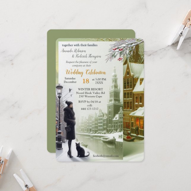 Invitation Winter Celebrations in Amsterdam (Devant/Arrière en situation)