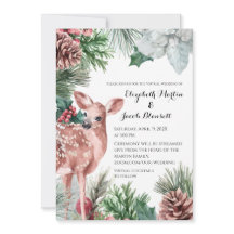 Winter Deer, Pinecones et Holly Virtual Mariage