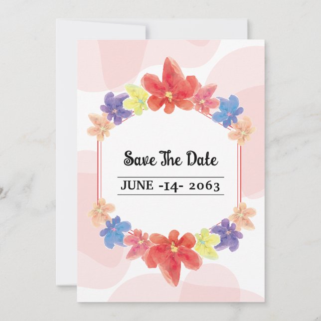 Invitation Winter Floral Anniversaire Modèle de conception de (Dos)