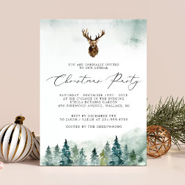 Invitation Winter Forest Deer Head Fête de Noël