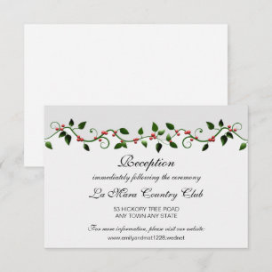 Invitation Winter Holiday Red Berry Mariage Réception Détail