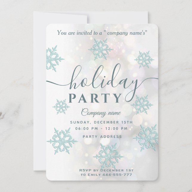Invitation Winter merveilleux entreprise Fête de vacances Inv (Devant)