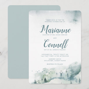 Invitation Winter Mystère III Mariage de script informel