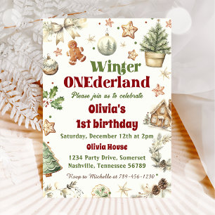 Invitation Winter Onederland 1er Anniversaire Cookies Noël
