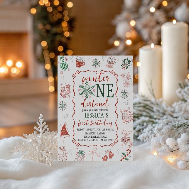 Invitation Winter ONEderland Birthday Invite (Créateur téléchargé)