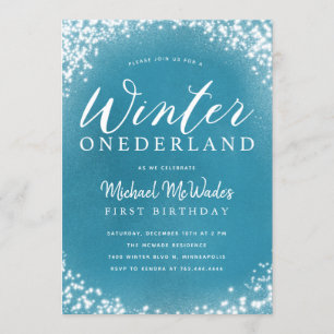 Invitation Winter Onederland Boy 1er Anniversaire