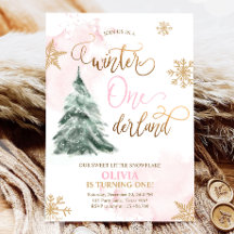 Winter Onederland Girl Rose or 1er anniversaire In