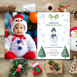 Invitation Winter Onederland Snowman 1er anniversaire