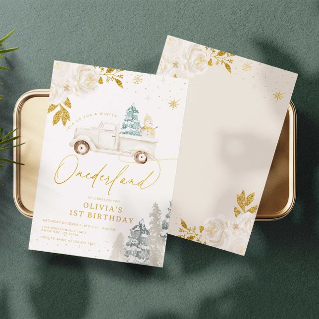 Invitation Winter Onederland Snowman 1er Anniversaire Invitat (Créateur téléchargé)