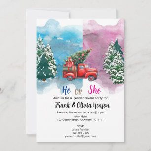 Invitation Winter Truck Forest Wonderland Genre Revela