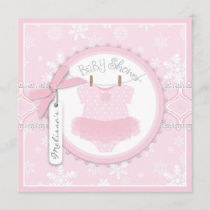 Invitation Winter Tutu and Snowflake Imprimer Baby shower
