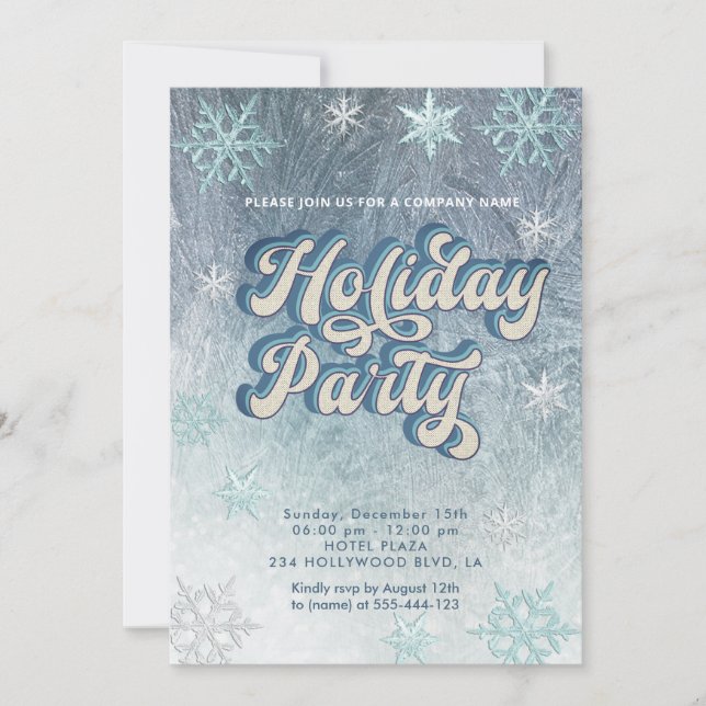 Invitation Winter Wawland snowflakes compagnie (Devant)