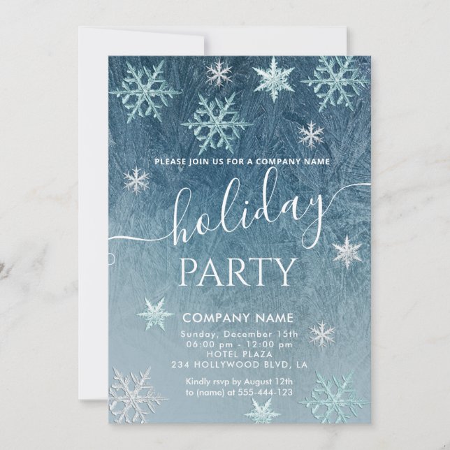 Invitation Winter Wenland snowflakes compagnie invitat (Devant)