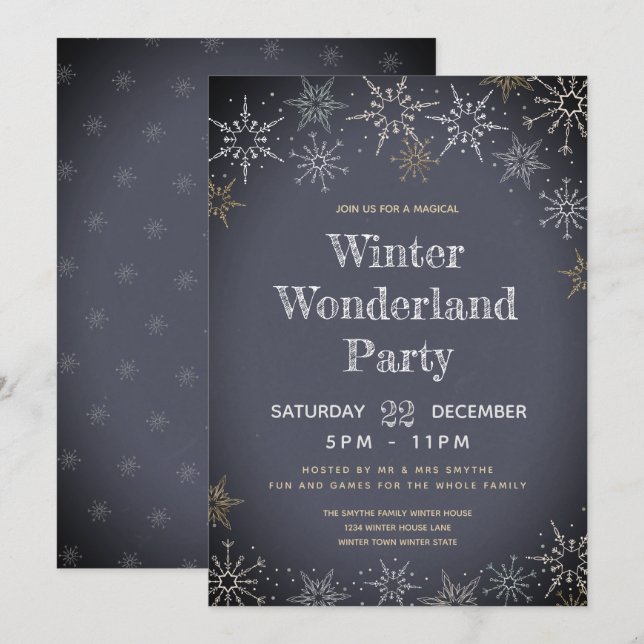 Invitation Winter Wonderland (Devant / Derrière)