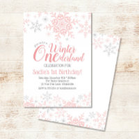 Winter Wonderland 1er anniversaire fille rose arge