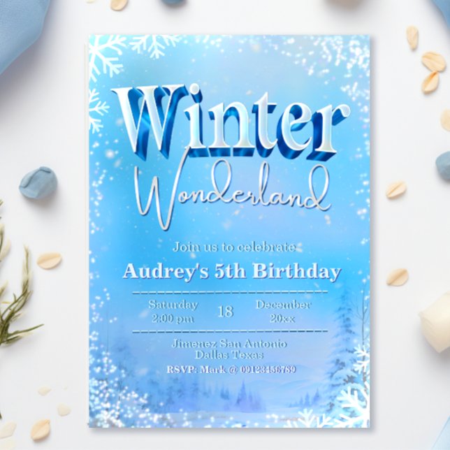 Invitation Winter Wonderland Anniversaire (Créateur téléchargé)