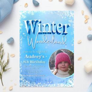 Invitation Winter Wonderland avec photo