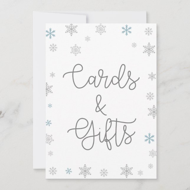 Invitation Winter Wonderland Baby shower Taille des signes 5x (Devant)