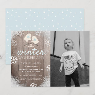 Invitation Winter Wonderland Boy Photo Anniversaire Invitatio