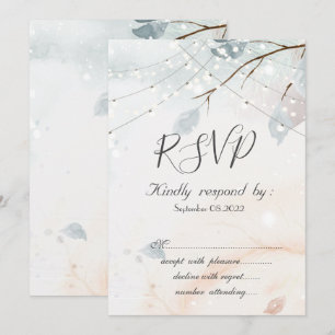 Invitation Winter Wonderland, Branche Arbre RSVP