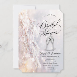 Invitation Winter Wonderland Branches Fête des mariées en ver
