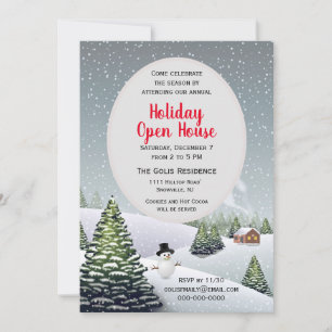 Invitation Winter Wonderland Christmas Holiday Open House