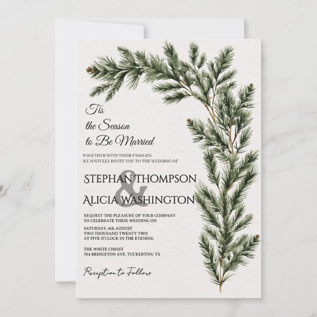 Invitation Winter Wonderland Christmas Wedding (Devant)
