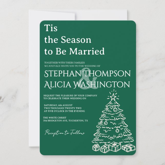 Invitation Winter Wonderland Christmas Wedding (Devant)
