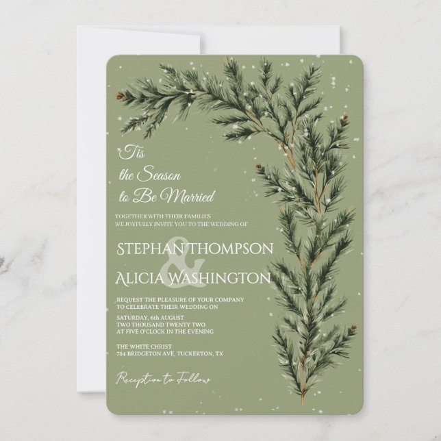 Invitation Winter Wonderland Christmas Wedding (Devant)