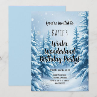Invitation Winter Wonderland Fête d'anniversaire