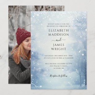 Invitation Winter Wonderland Forest Photo Mariage